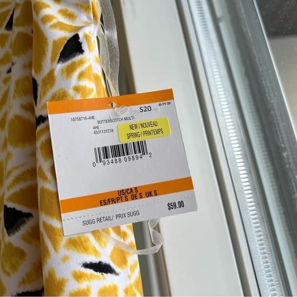 NWT Kasper suits twist neck shell top, yellow, black, small, spring - Picture 7 of 8